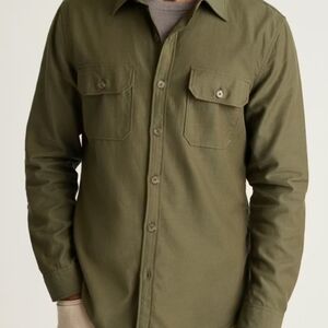 Bonobos NWOT Forest Green Fleece Lined Cotton Button Down Shacket Shirt Size Med